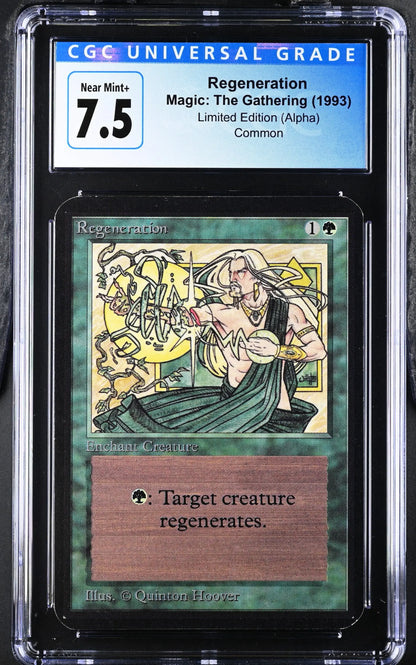 Graded Magic: The Gathering Alpha Edition Regeneration CGC 7.5 trading card