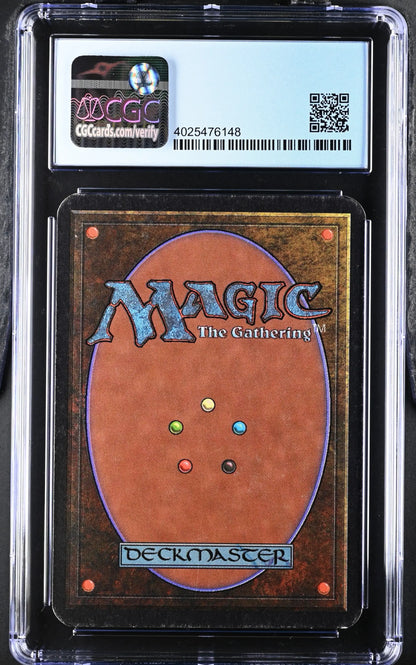 Graded Magic: The Gathering Alpha Edition card back in protective case for trading cards