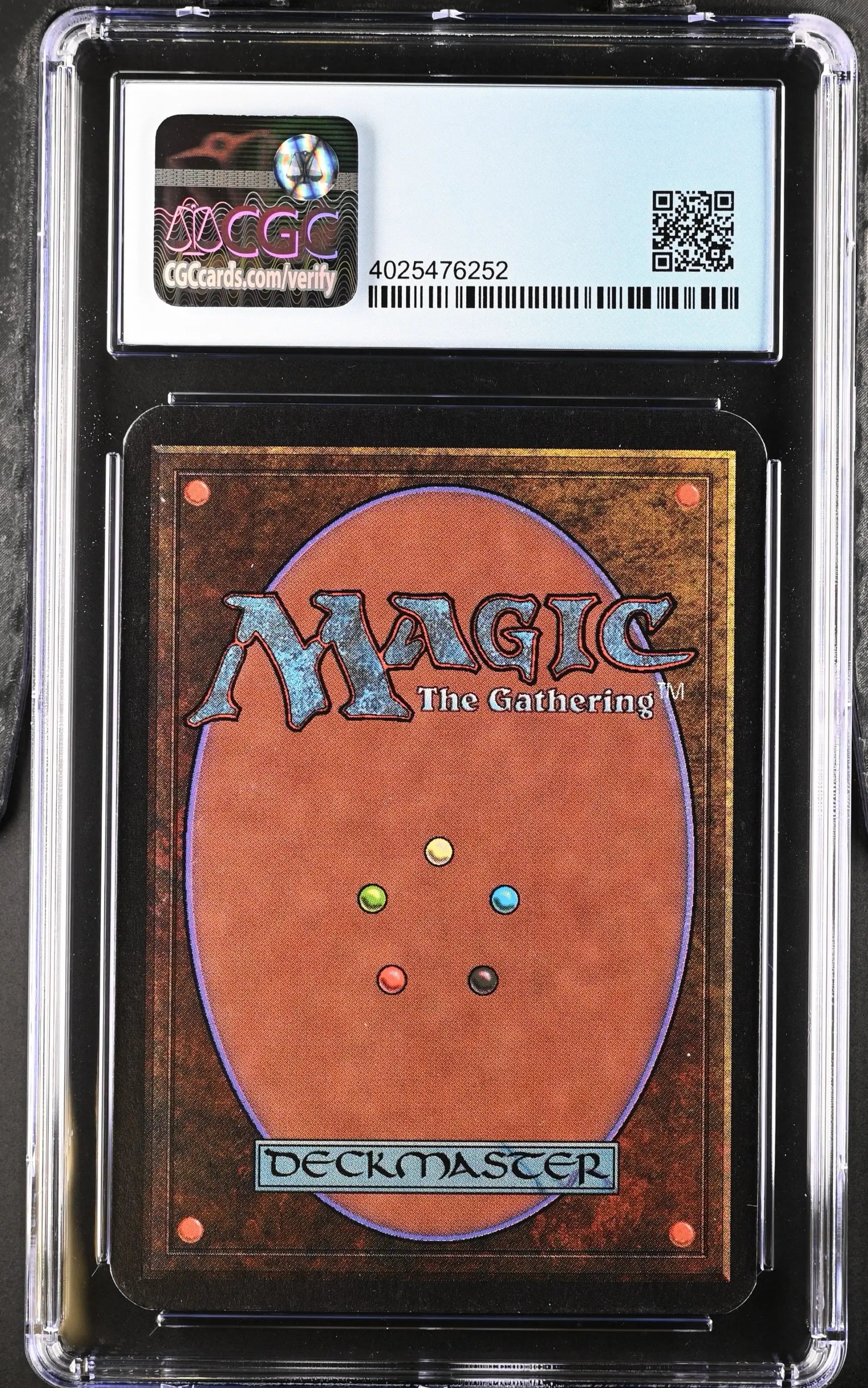 Graded Magic: The Gathering Scavenging Ghoul Alpha Edition card in a protective case