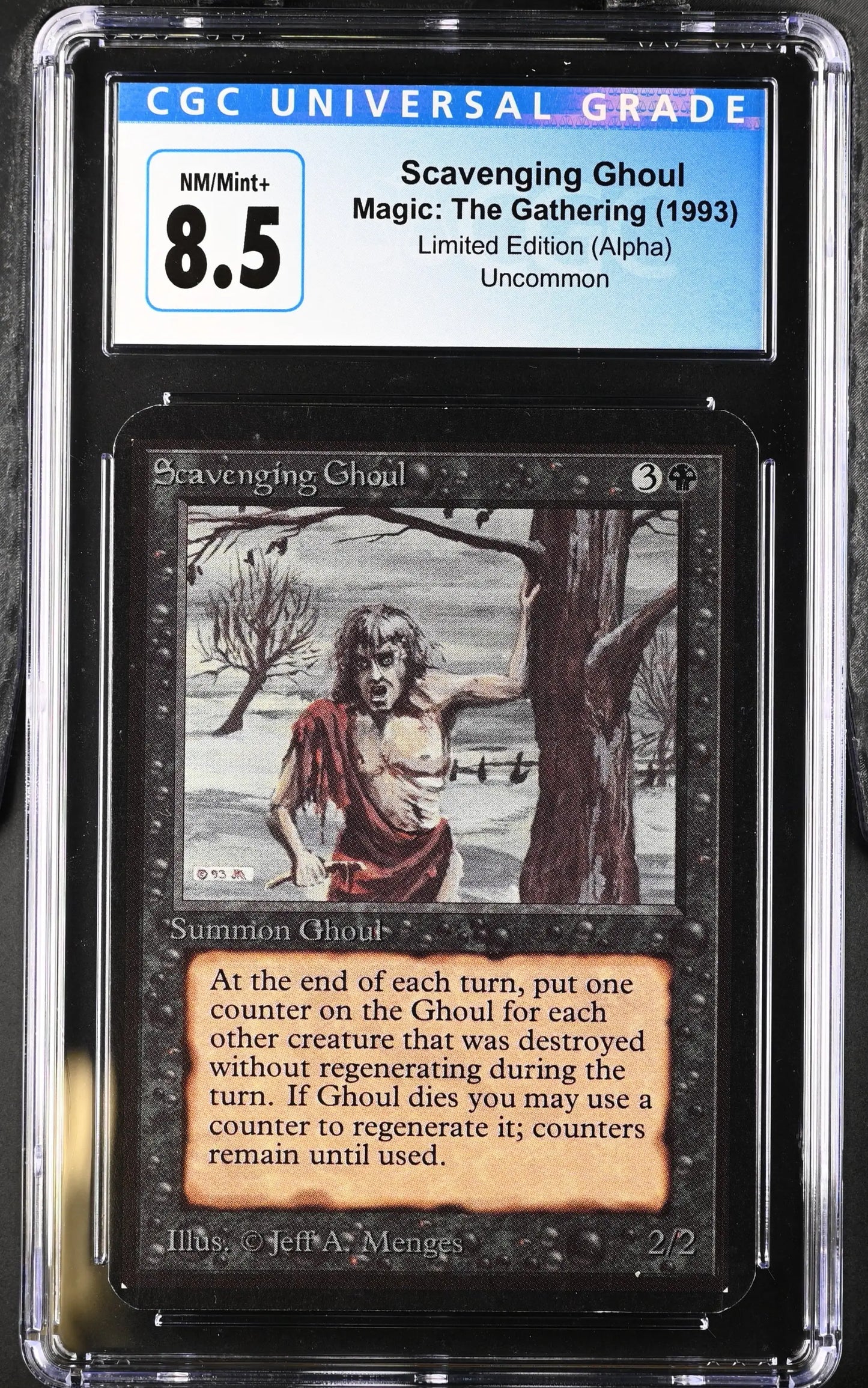 Graded Magic: The Gathering Alpha Edition Scavenging Ghoul with corpse counter CGC 8.5 NM/Mint+