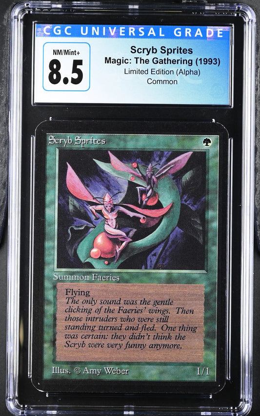 Graded CGC 8.5 NM/Mint Magic: The Gathering Alpha Edition Scryb Sprites trading card