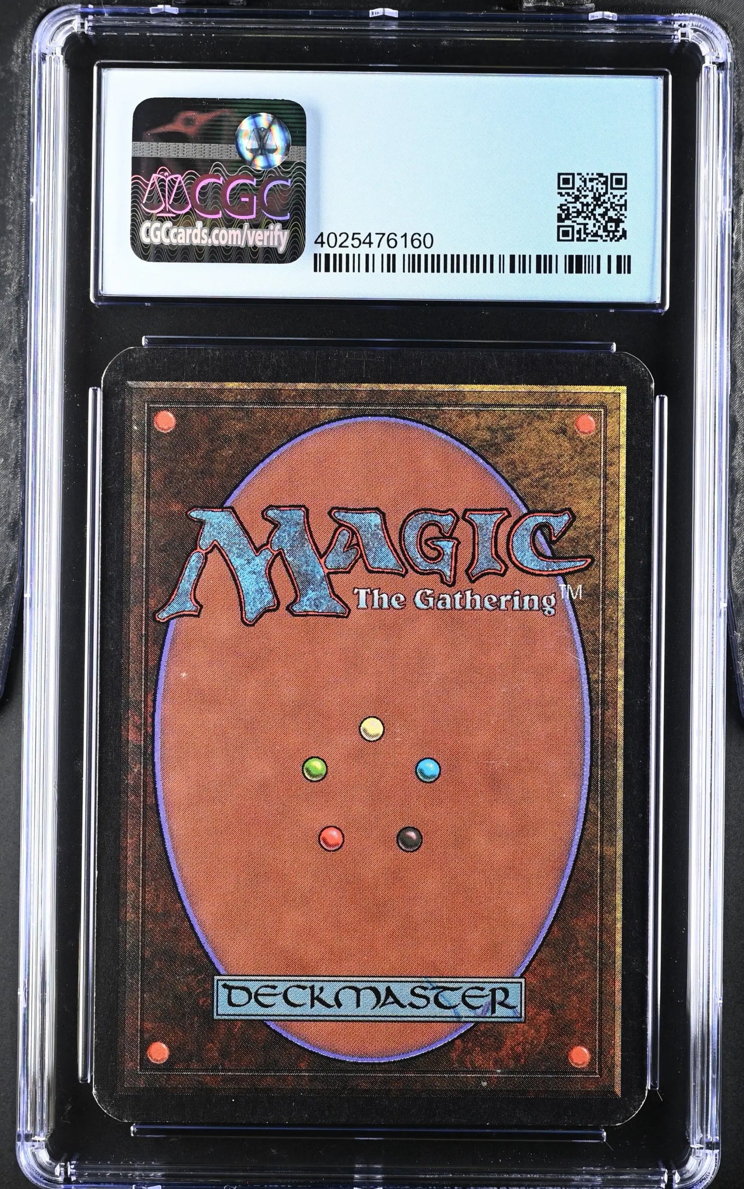 Graded CGC 7.5 Near Mint+ Magic: The Gathering Alpha Edition card in protective case