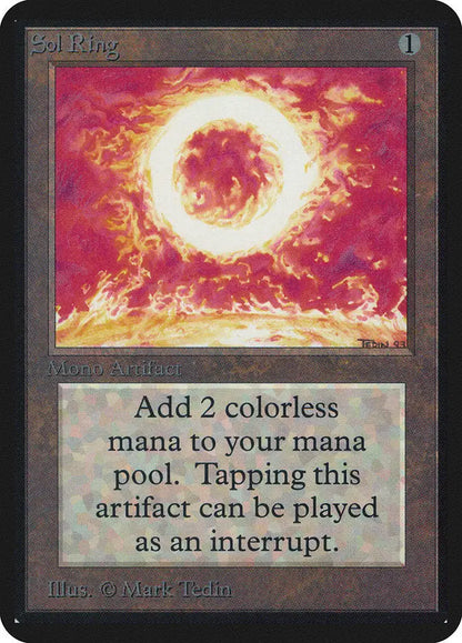 Fiery orb surrounded by flames showcasing Magic: the Gathering Alpha Edition Sol Ring