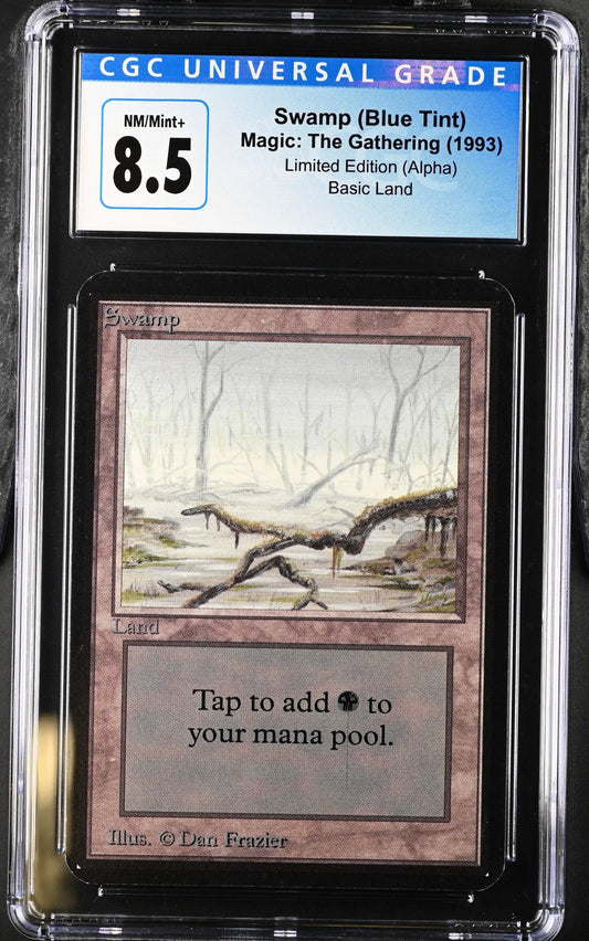 Graded CGC 8.5 NM/Mint+ Magic: The Gathering Alpha Edition Swamp trading card