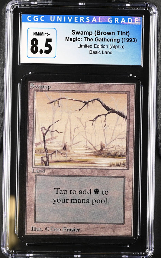 Graded CGC 8.5 NM/Mint+ Magic: the Gathering Alpha Edition Swamp trading card