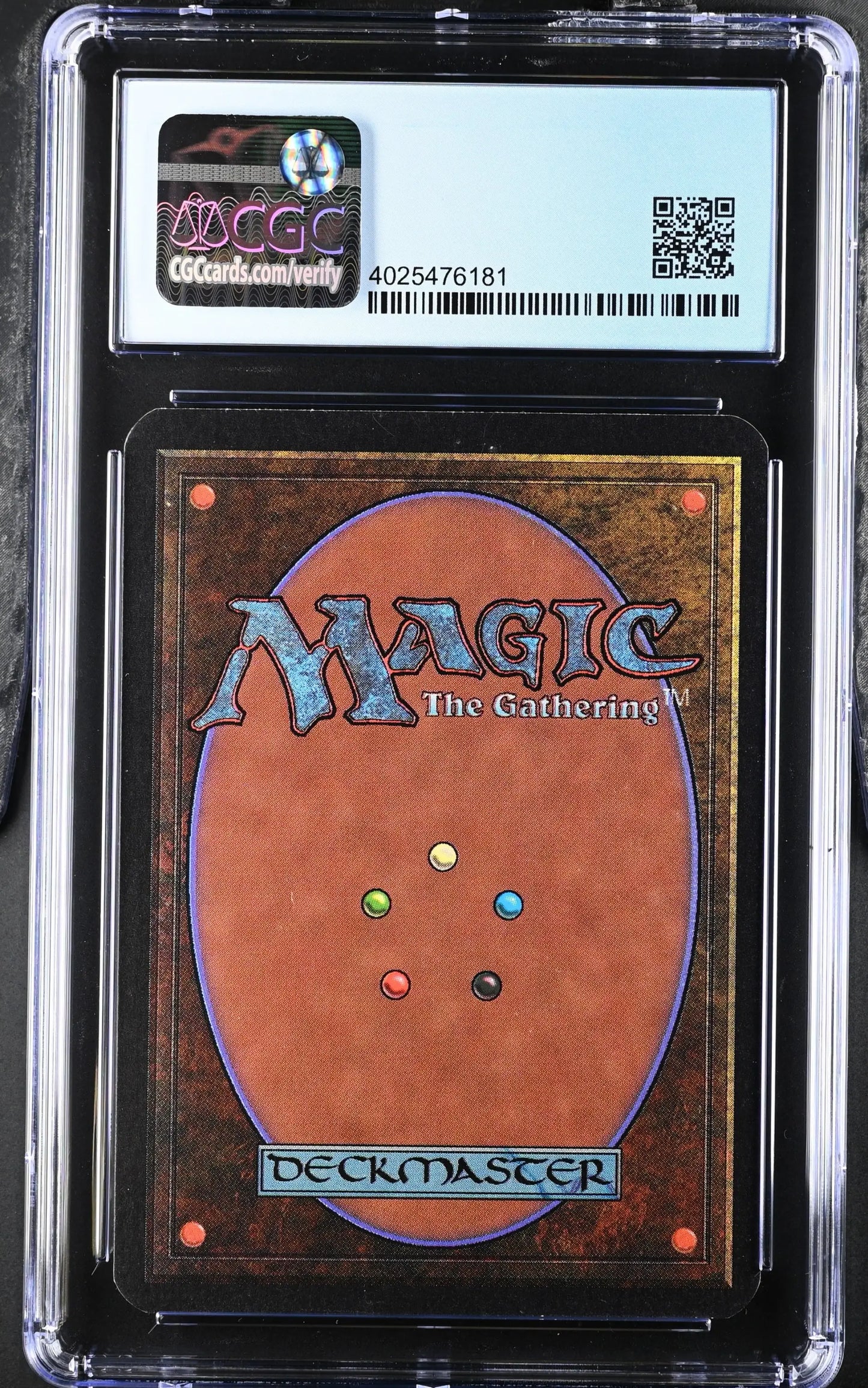 Graded CGC 9 Mint Magic: The Gathering Alpha Edition card in protective case