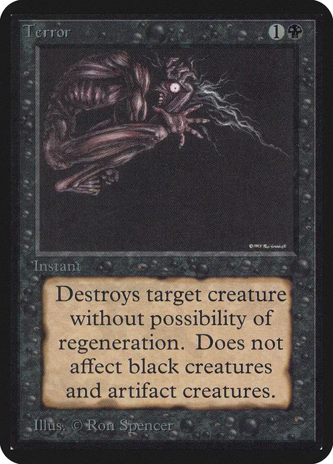 Grotesque creature with glowing eyes from Magic: the Gathering MTG Alpha Edition trading card