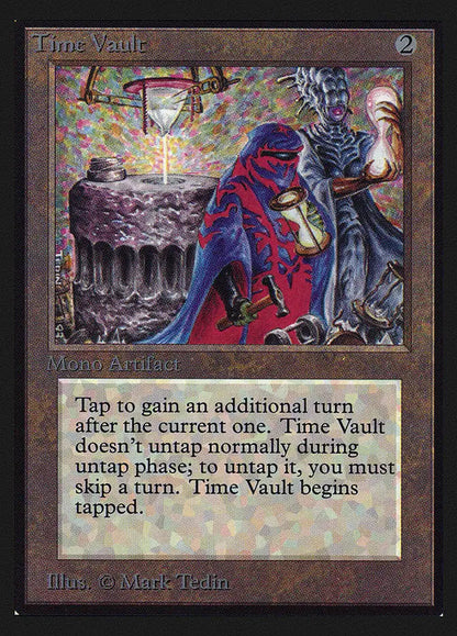 Magic: The Gathering Time Vault card with cloaked figure near stone structure artwork