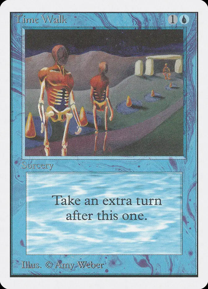 Magic: The Gathering Unlimited Edition card with skeletal figures on a path and orange cones