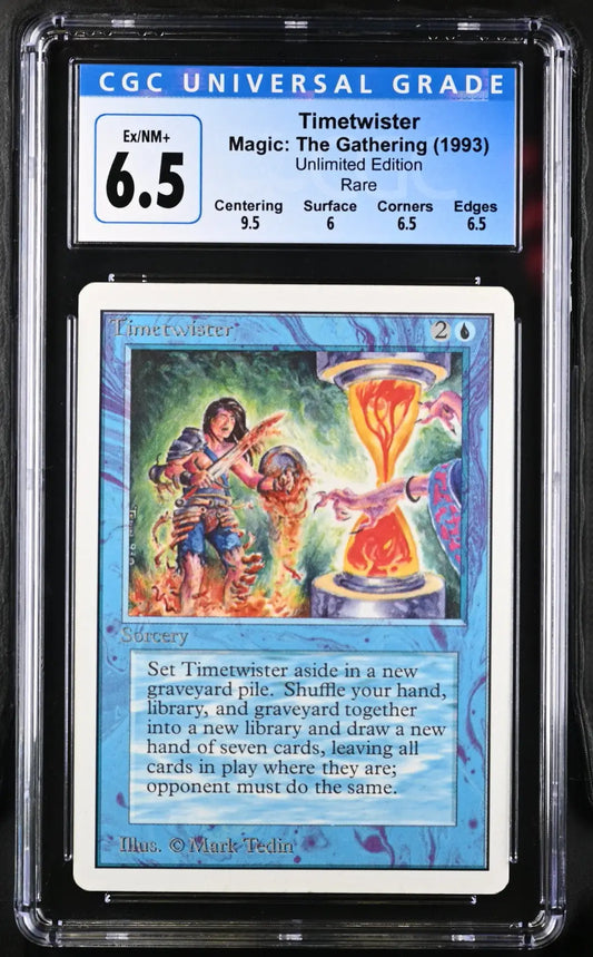 Graded CGC 6.5 Timetwister Magic: The Gathering Unlimited Edition trading card image