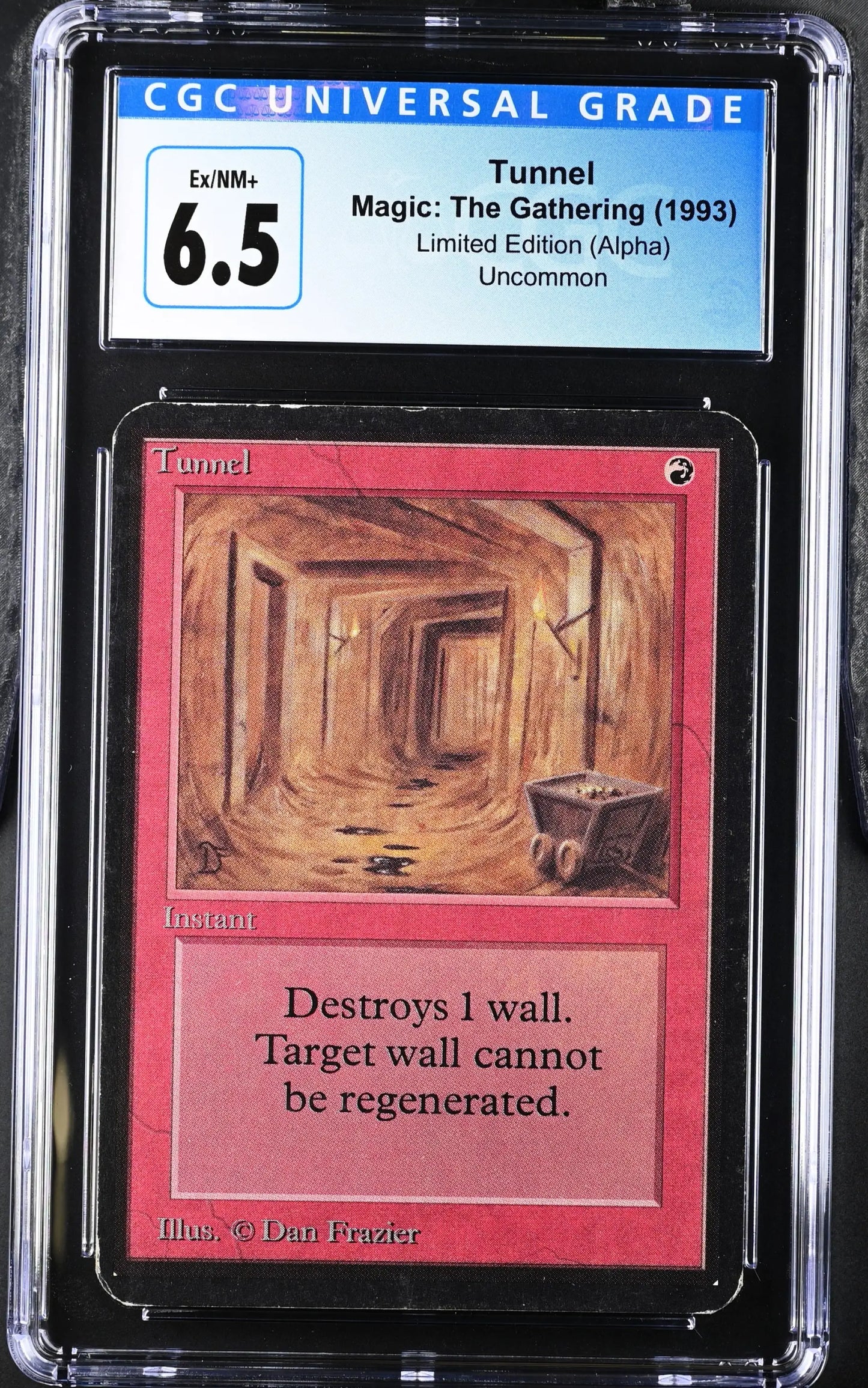 Graded CGC 6.5 Magic: The Gathering Alpha Edition Tunnel trading card for collectors