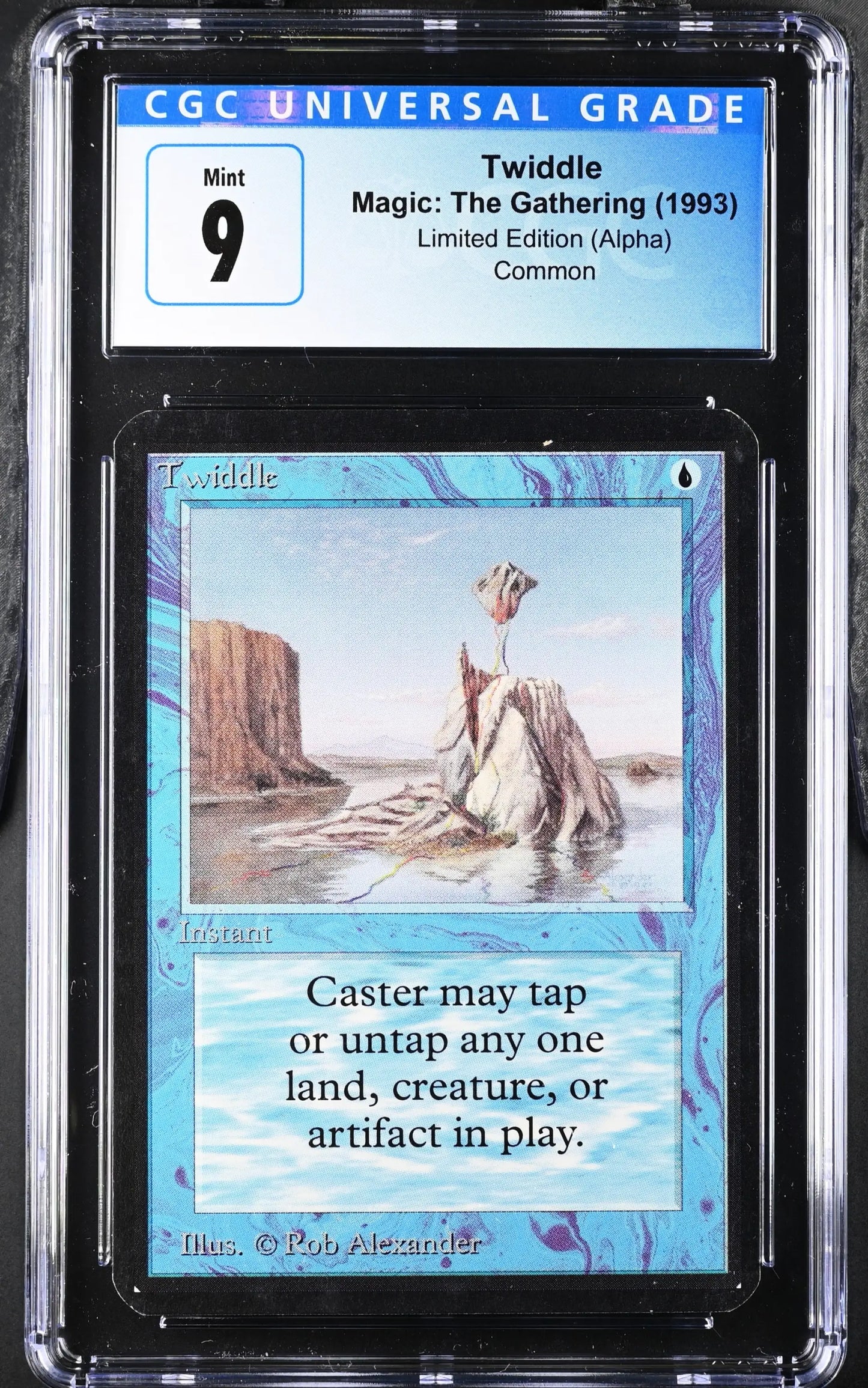 Graded Magic: The Gathering Alpha Edition trading card of a penguin-like creature in the desert