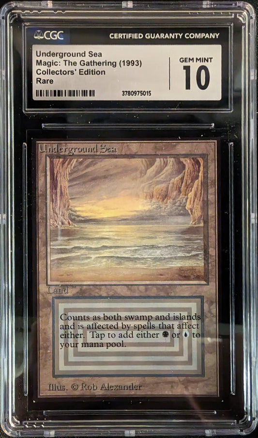 Graded CGC 10 Magic: The Gathering trading card of Underground Sea artwork