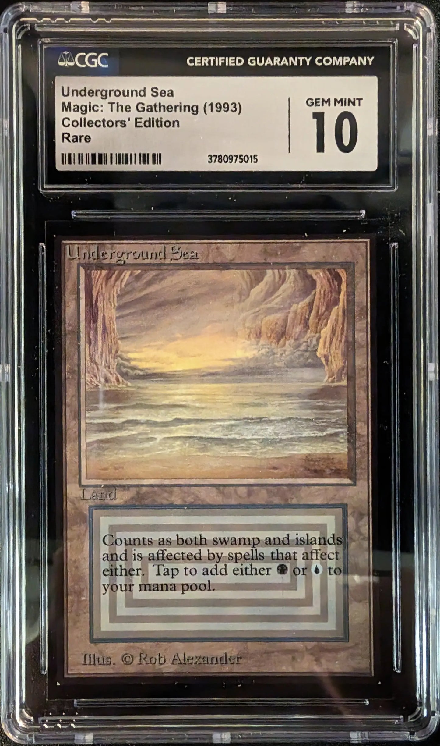 Graded CGC 10 Magic: The Gathering trading card of Underground Sea artwork