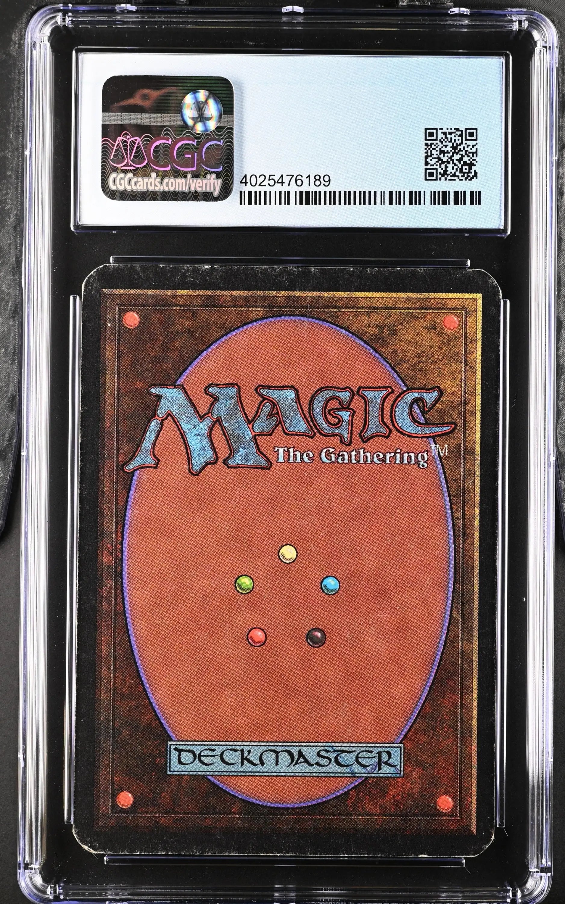 Graded CGC 6 Magic: The Gathering Alpha Edition card in a protective case