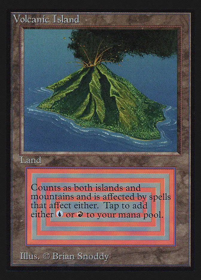 Volcanic Island MTG card, a collectible for trading cards fans, graded CGC 9 Mint