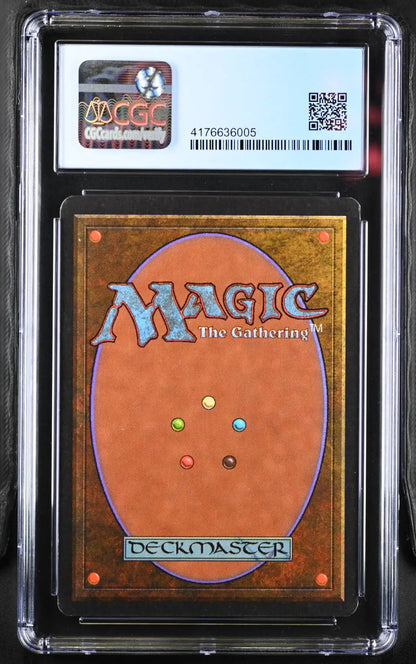 Graded Magic: The Gathering Revised Edition card in protective holder for trading cards