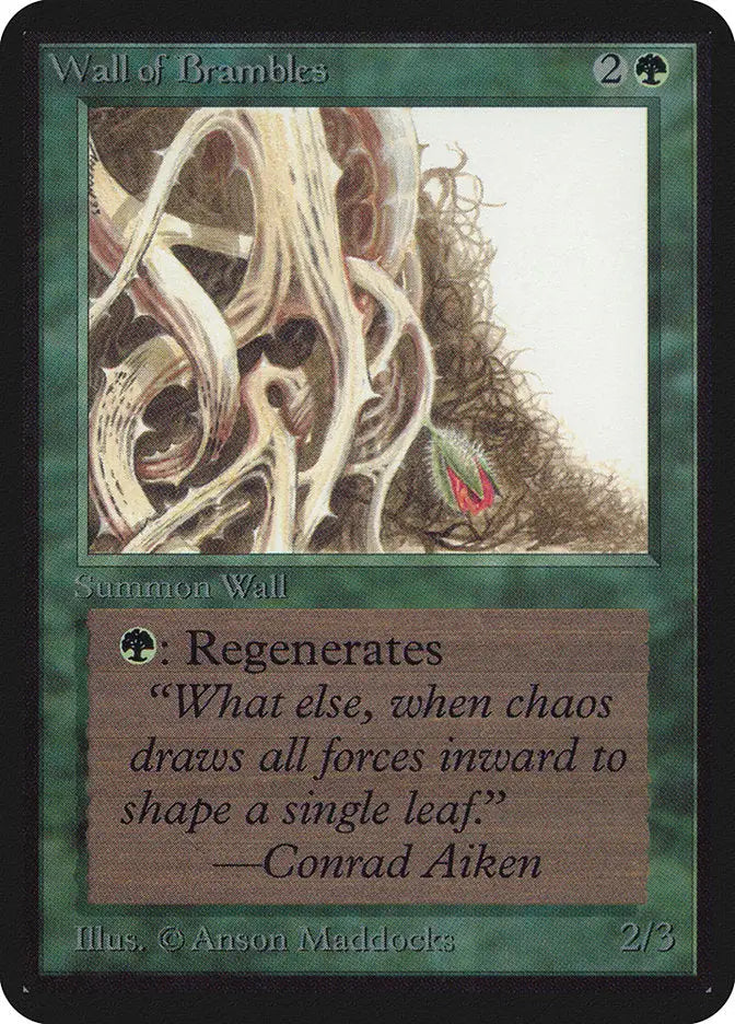 Pale intertwining brambles on Magic: The Gathering Alpha Edition trading card