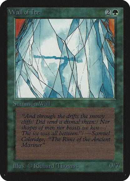 Jagged translucent ice formations in Magic: The Gathering Alpha Edition trading card