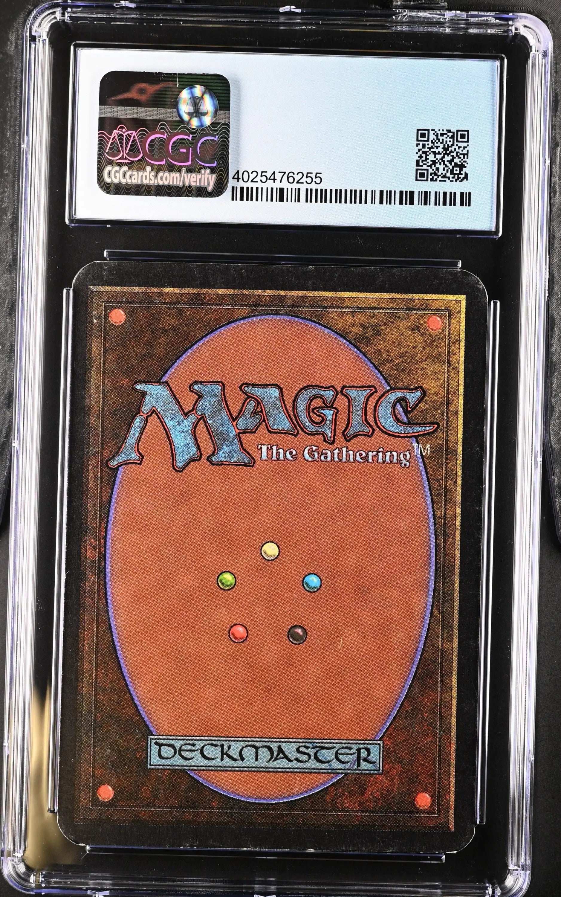 Graded Magic: The Gathering Alpha Edition Wall of Swords card in protective case