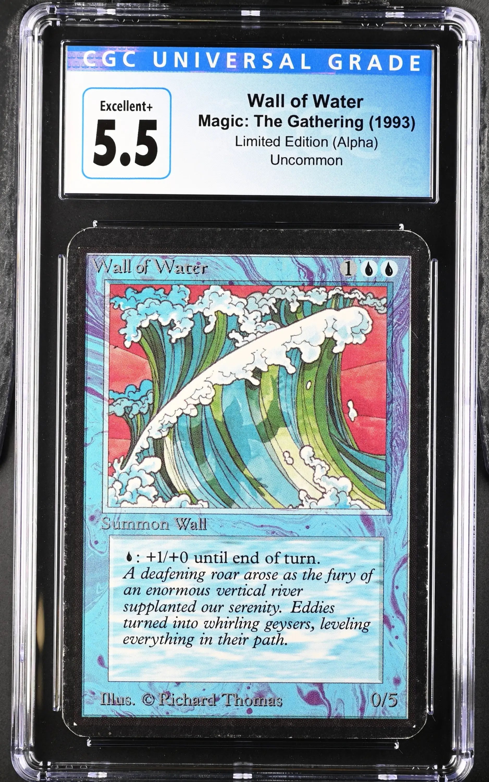 Graded CGC 5.5 Wall of Water Magic: The Gathering Alpha Edition trading card