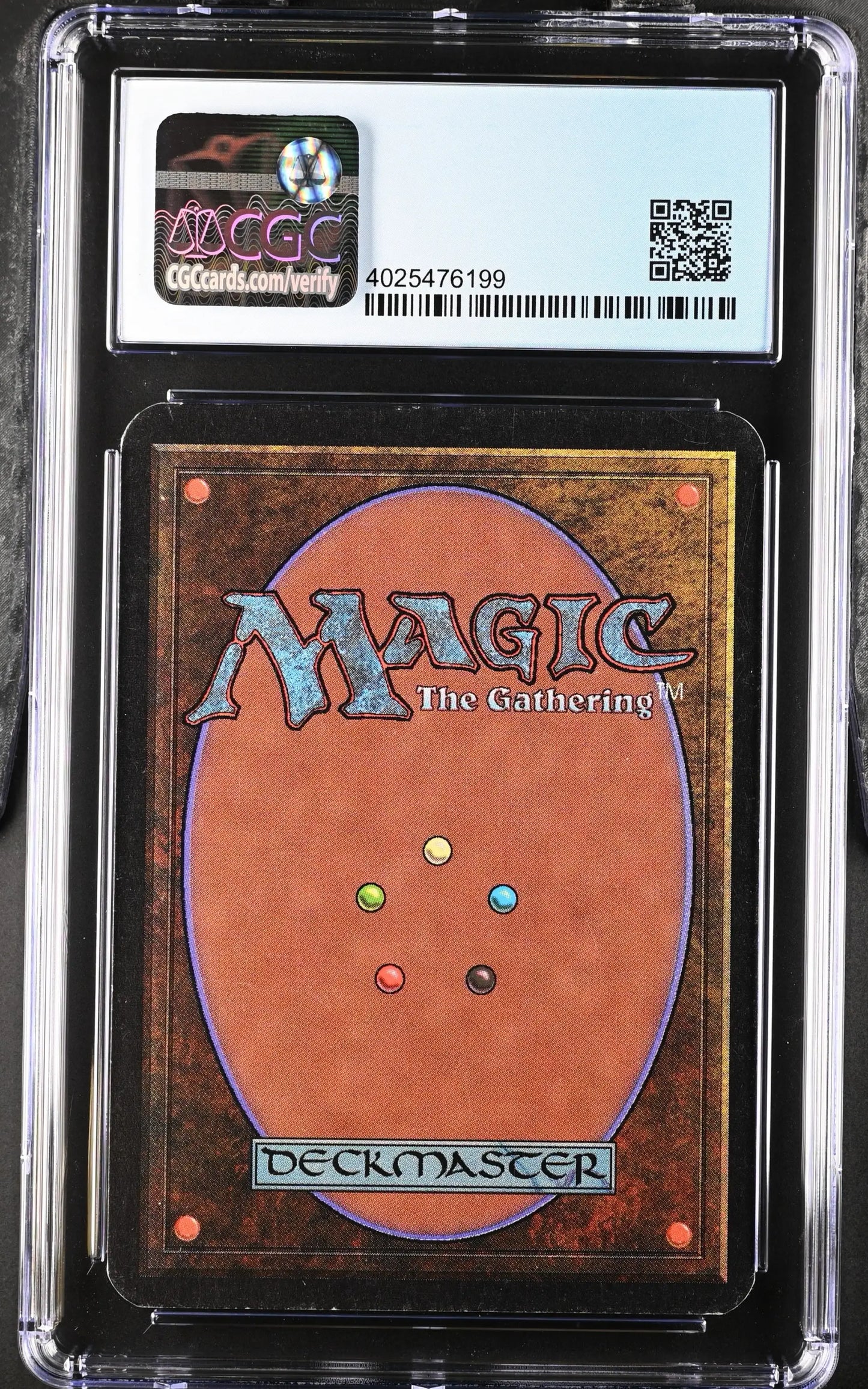 Graded CGC 7.5 Magic: The Gathering Alpha Edition card in protective case