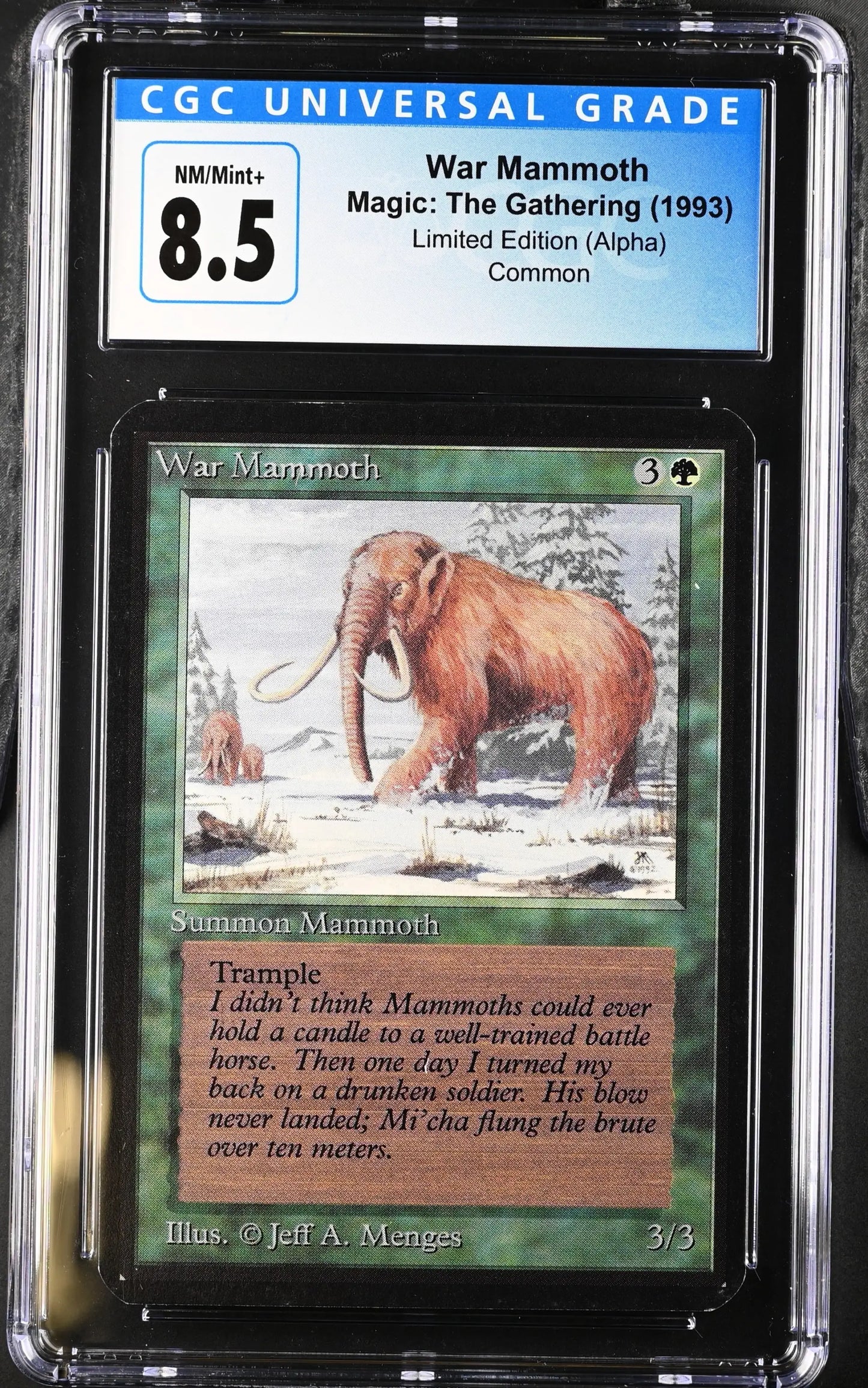 Graded CGC 8.5 NM/Mint+ Magic: The Gathering Alpha Edition War Mammoth trading card