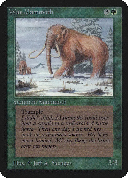 Woolly Mammoth in snowy landscape for Magic: the Gathering Alpha Edition trading card