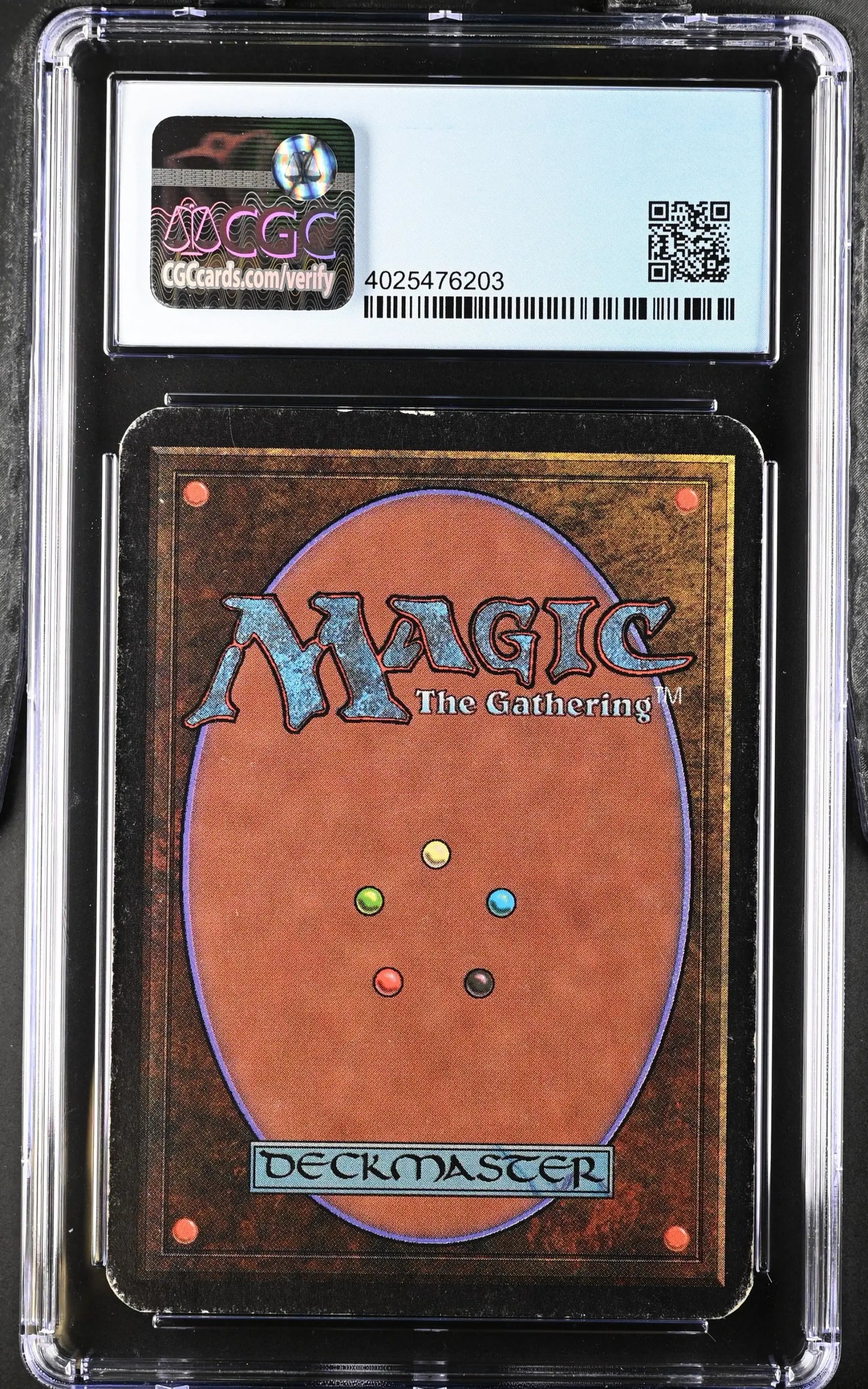 Graded CGC 6 Ex/NM Magic: The Gathering Alpha Edition card in protective case