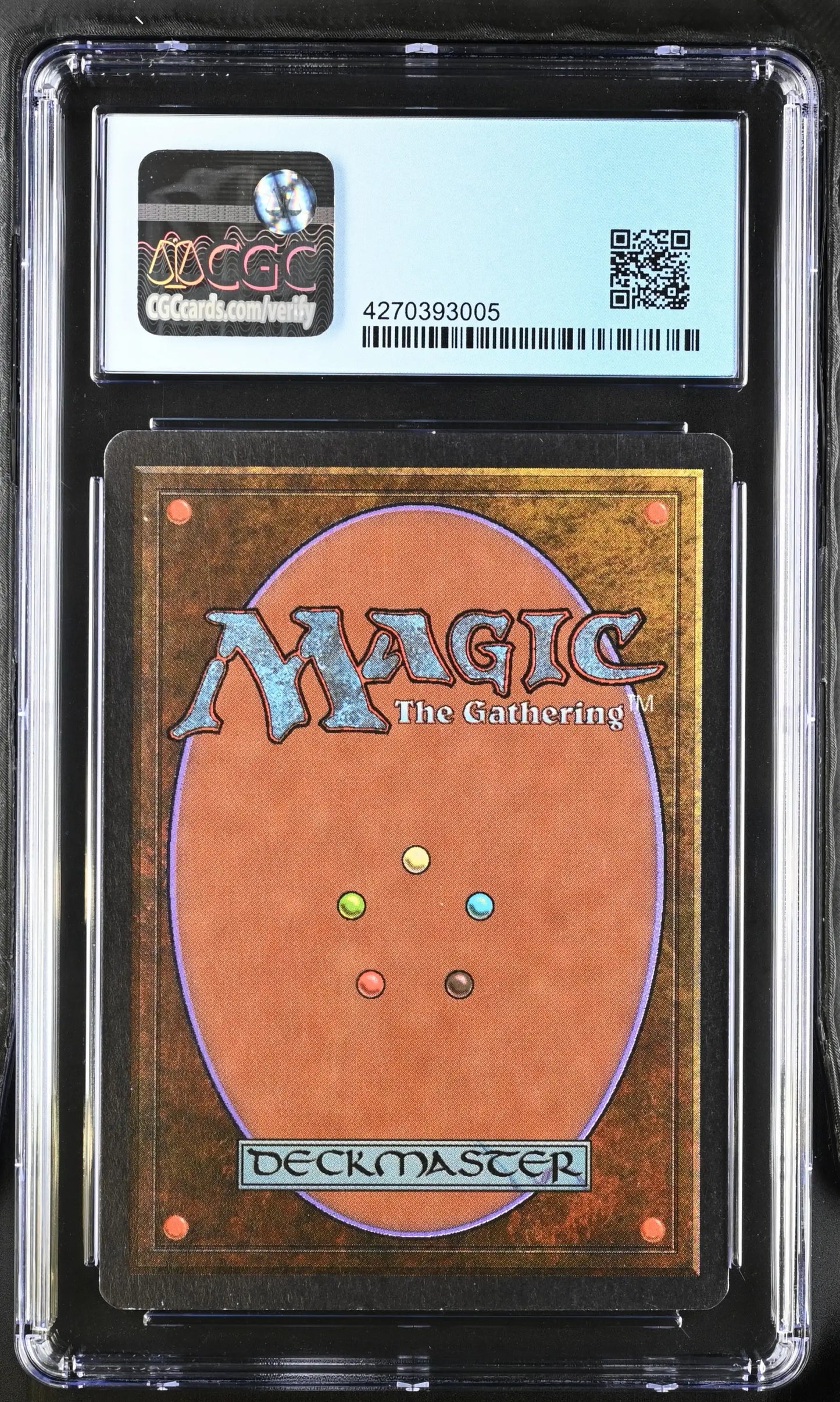 Graded Unlimited Edition Magic: The Gathering Wheel of Fortune card in protective holder