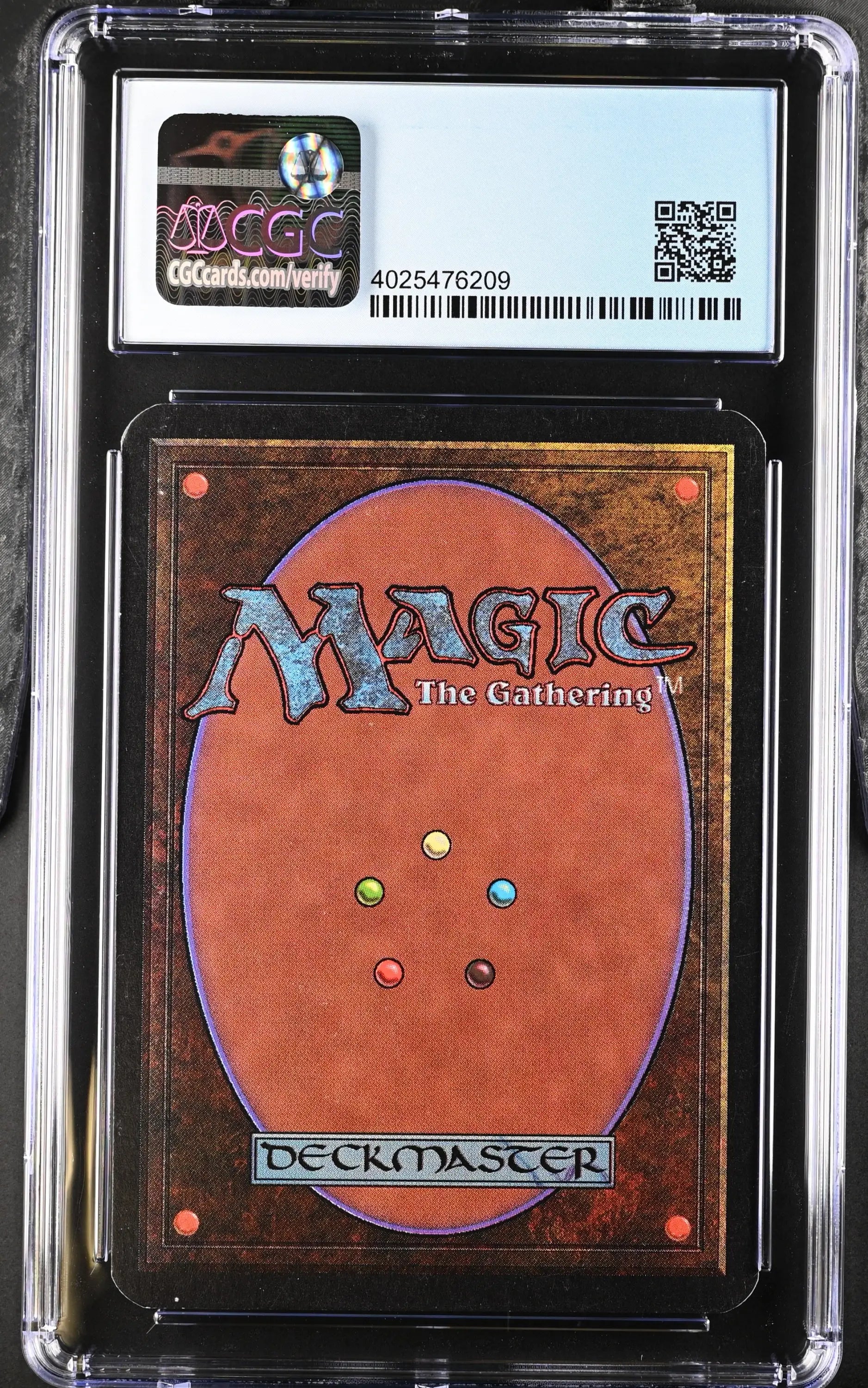 Graded Magic: The Gathering Alpha Edition White Ward trading card in protective case