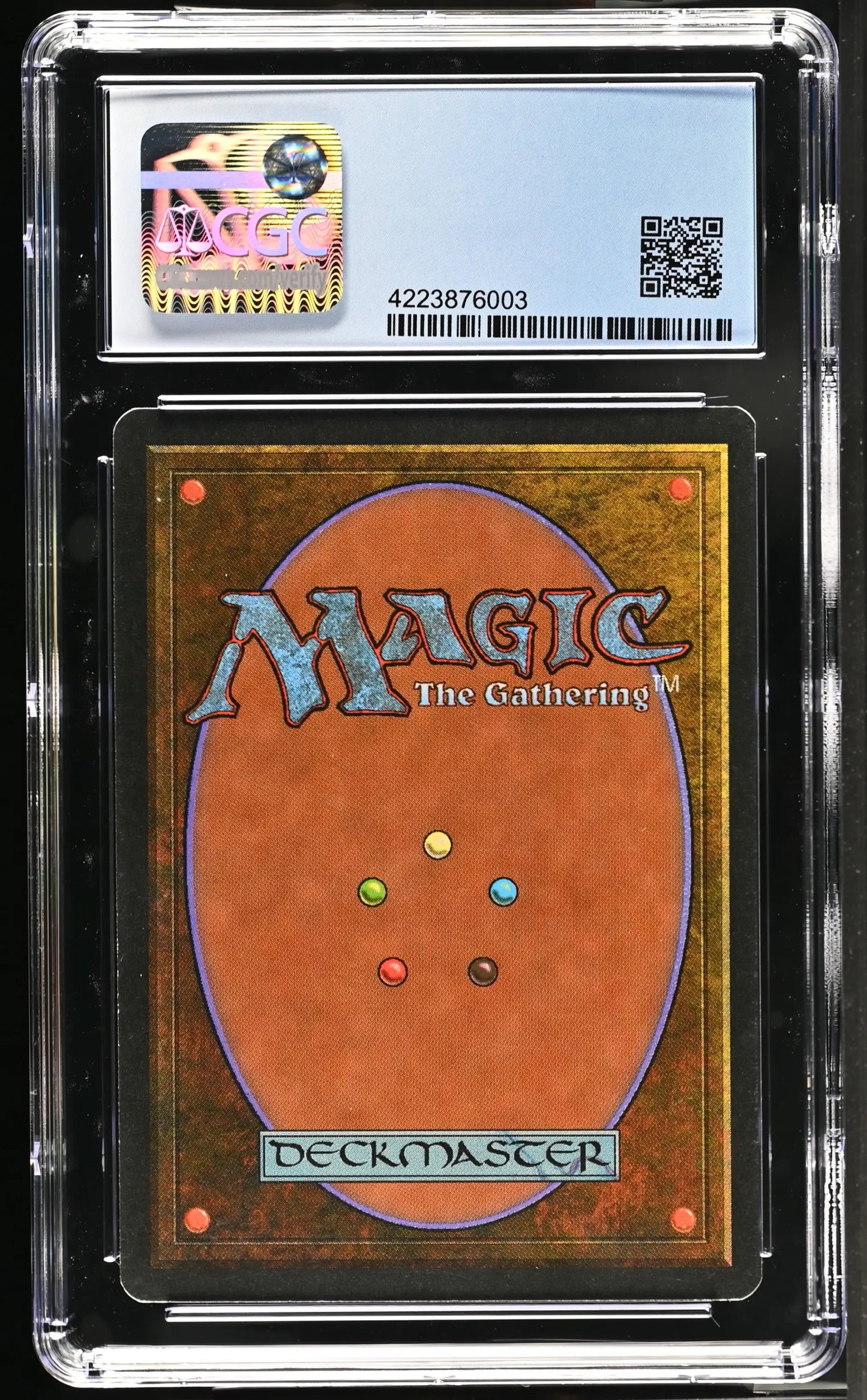 Graded Magic: The Gathering Willow Satyr card in protective holder for trading cards