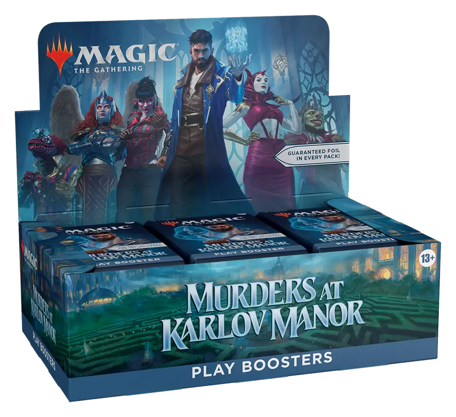 Display box of Magic: The Gathering Karlov Manor Play Boosters with Traditional Foil