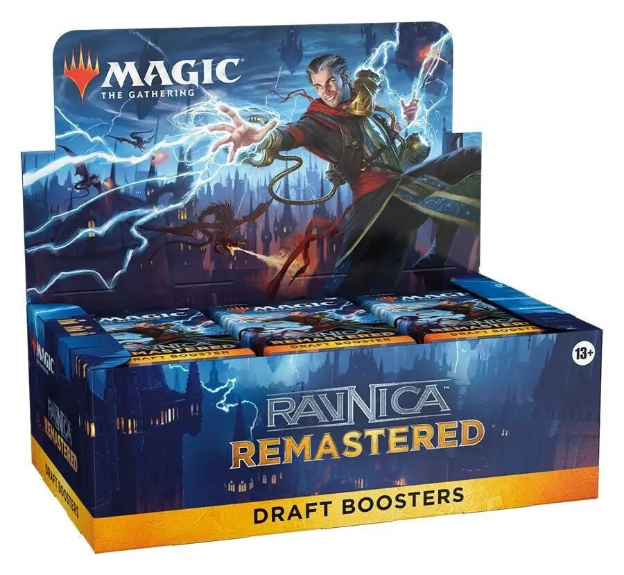 Display box of Magic The Gathering Ravnica Remastered Draft Booster Packs Factory Sealed