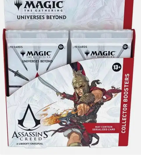 Magic The Gathering Universes Beyond Assassin’s Creed collector booster box display