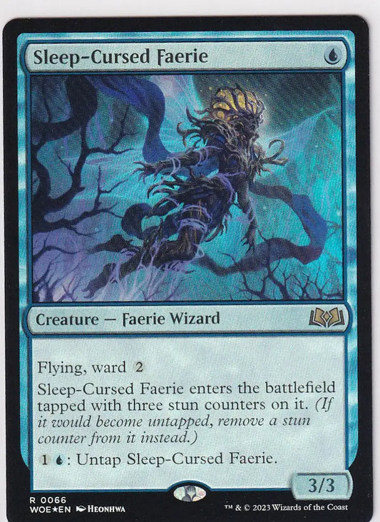 Dark ethereal Sleep-Cursed Faerie in Magic Wilds of Eldraine Near Mint Foil