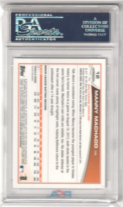 PSA graded Manny Machado 2013 Topps Chrome X-fractor RC in protective case for sale