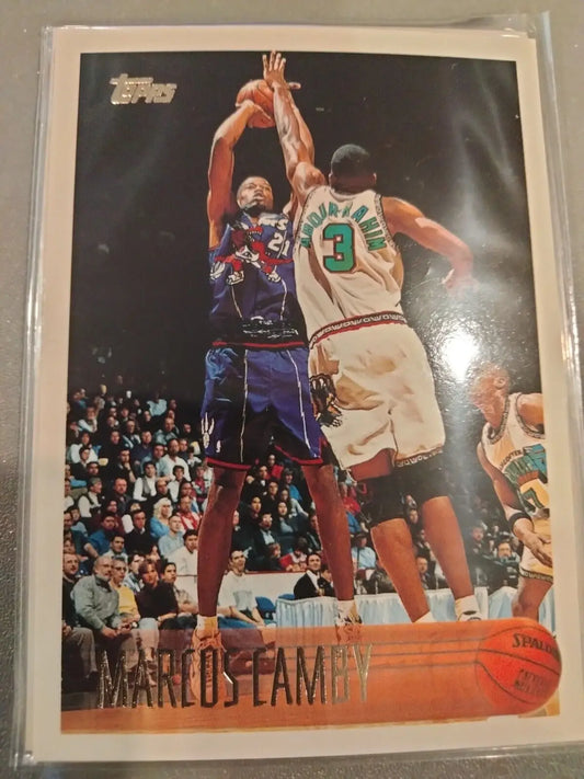 Marcus Camby 1996-97 Topps #161 trading card featuring the Toronto Raptors