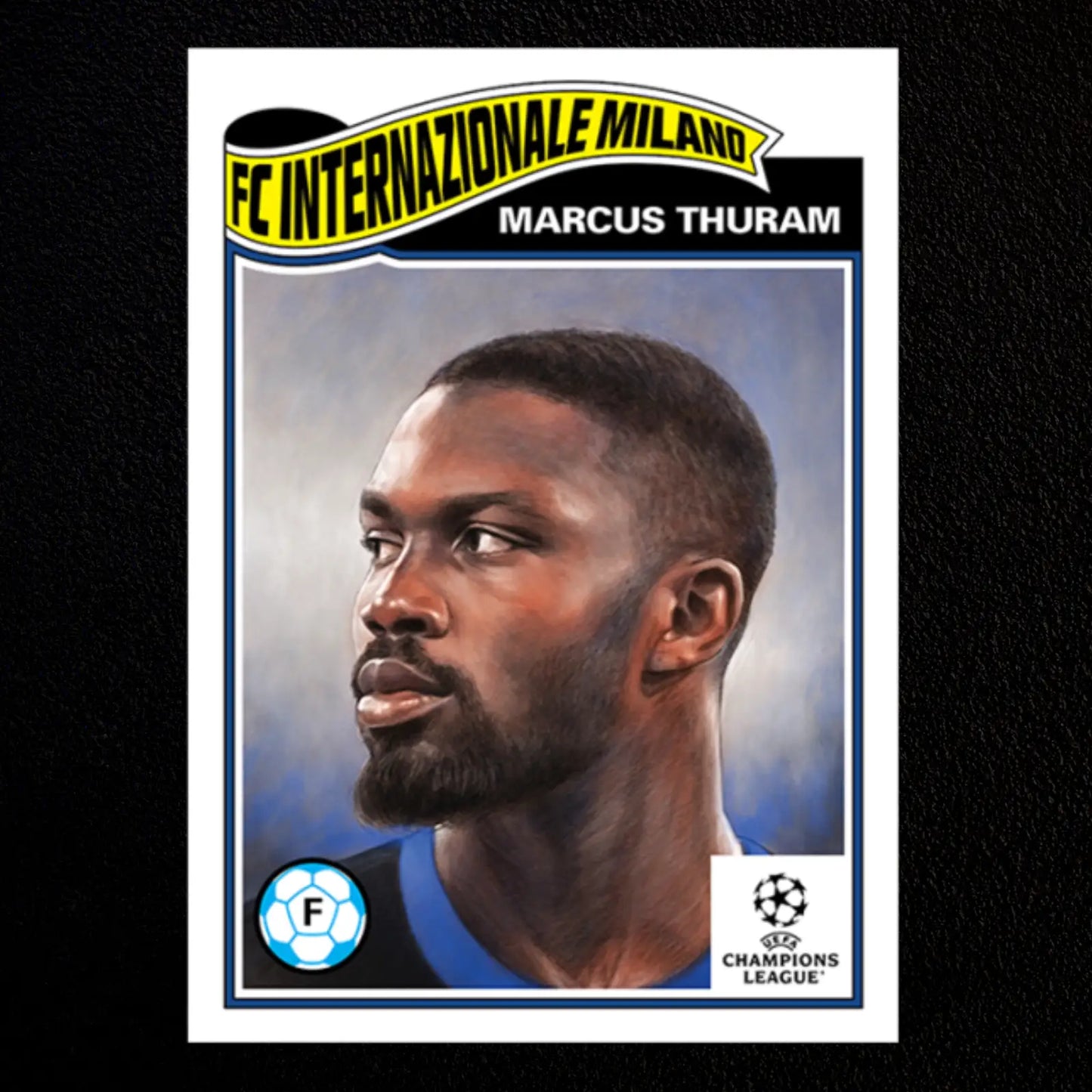 Marcus Thuram Topps UCC Living Card Set #597 showcasing the Inter Milan star player