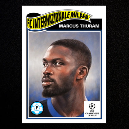 Marcus Thuram Topps UCC Living Card Set #597 showcasing the Inter Milan star player