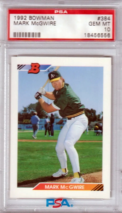 PSA-graded 1992 Bowman Mark McGwire Athletics baseball card for single cards at Columbia Hobby