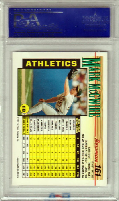 MARK McGWIRE 1993 Bowman #161 trading card in PSA 10 GEM MINT case from Columbia Hobby