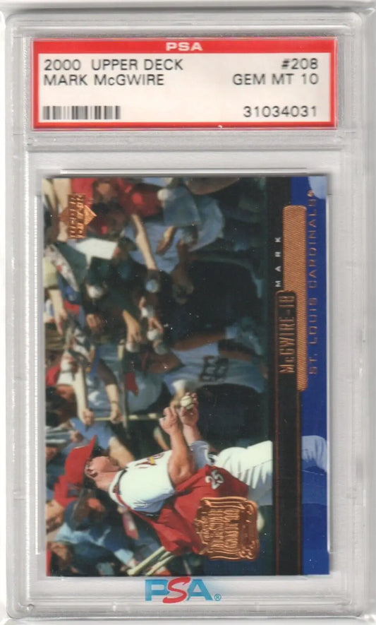 MARK McGWIRE 2000 Upper Deck #208 PSA 10 GEM MINT baseball card in protective holder