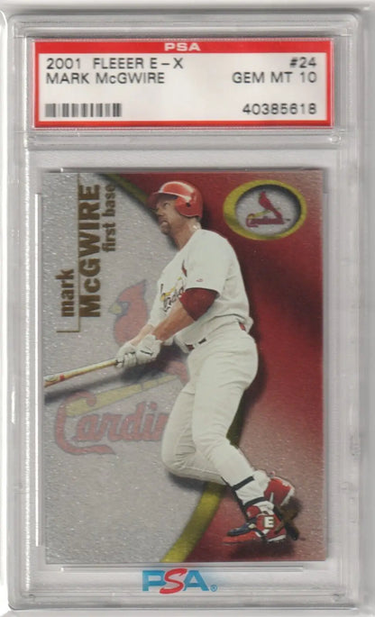 PSA-graded 2001 Fleer E-X Mark McGwire baseball card, St. Louis Cardinals, Columbia Hobby