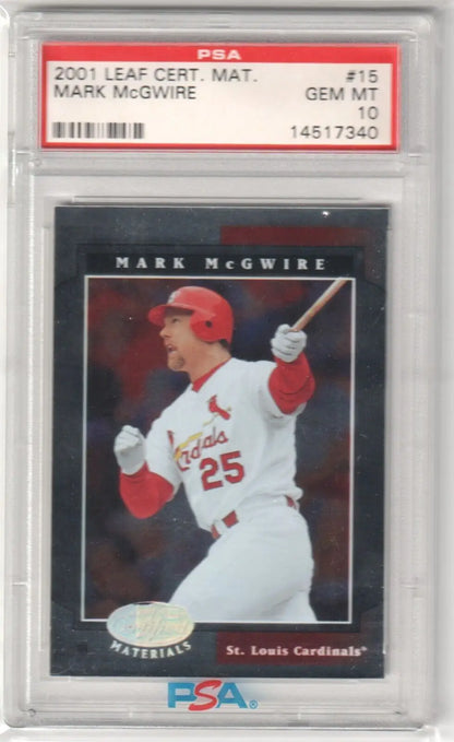 PSA 10 Gem Mint Mark McGwire 2001 Leaf Certified single card - St. Louis Cardinals #25