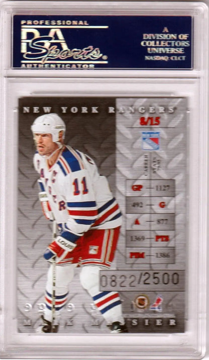 Mark Messier 1995 Donruss Elite Cutting Edge hockey card, New York Rangers #11, PSA 10 gem mint