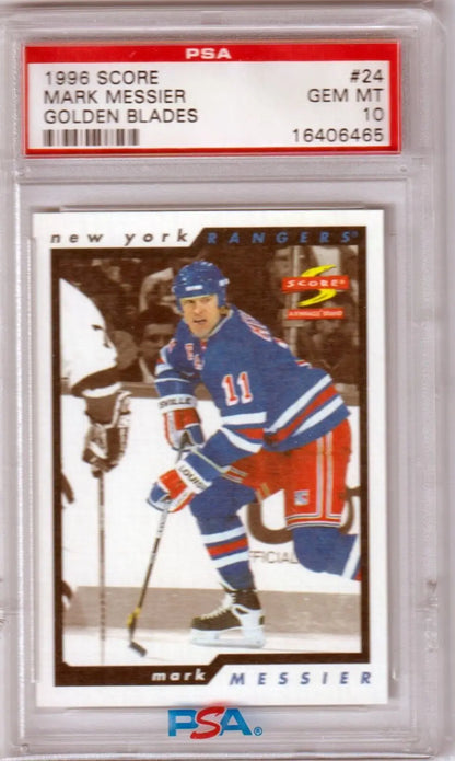 PSA 10 GEM MINT 1995 Score Golden Blades Mark Messier New York Rangers single card