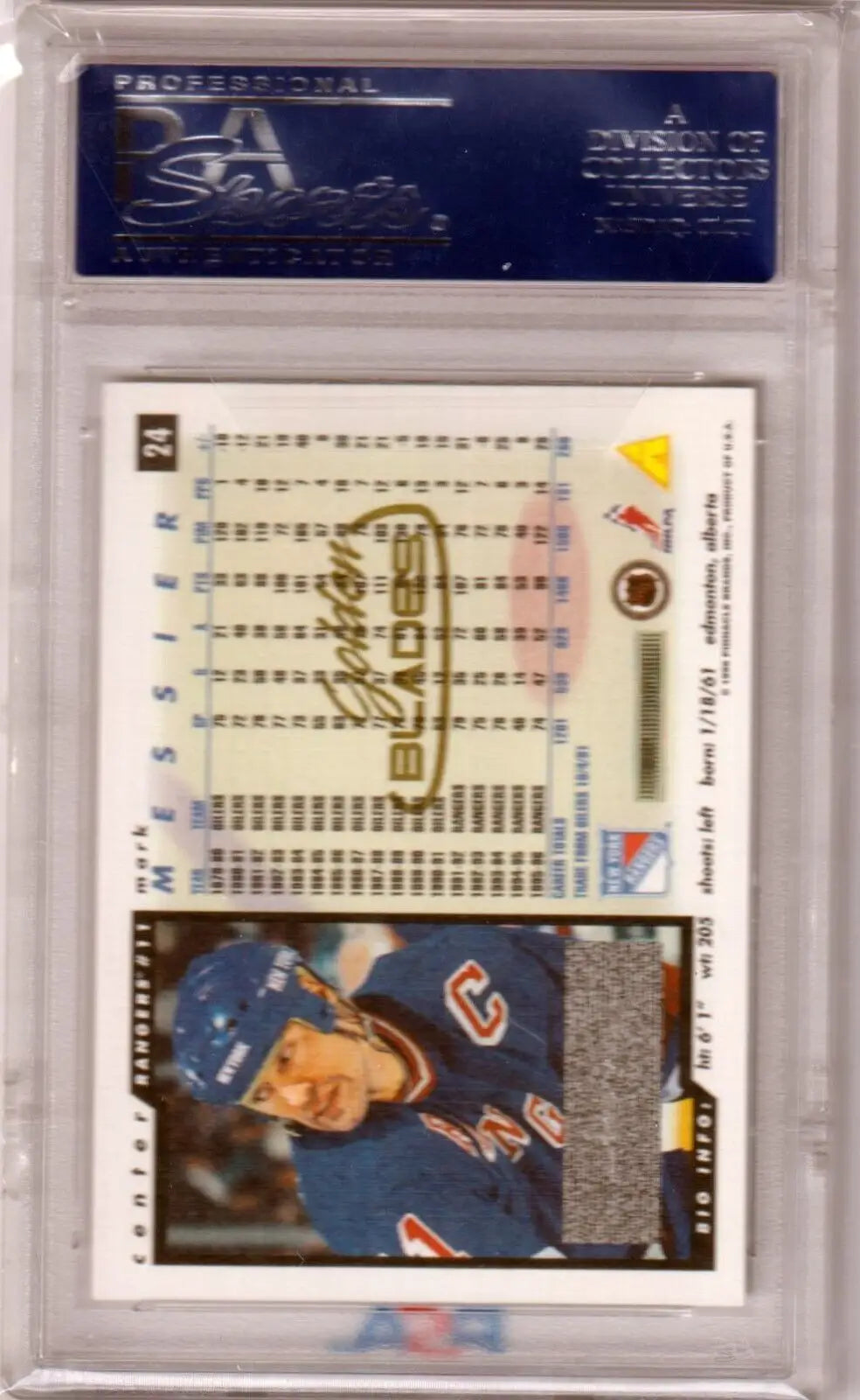 Mark Messier 1996 Score Golden Blades #34 PSA 10 GEM MINT baseball trading card in case