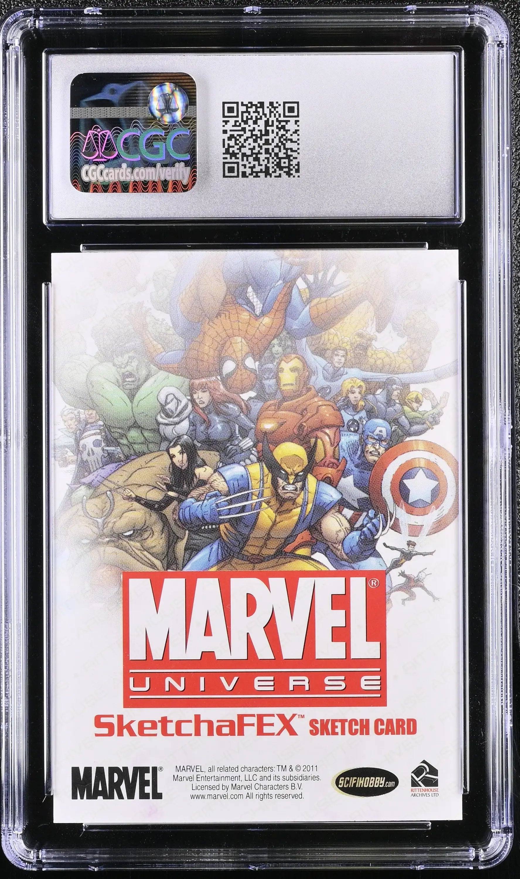 Marvel 75th Anniversary Sketch Card by Warren Martineck in protective case with QR code