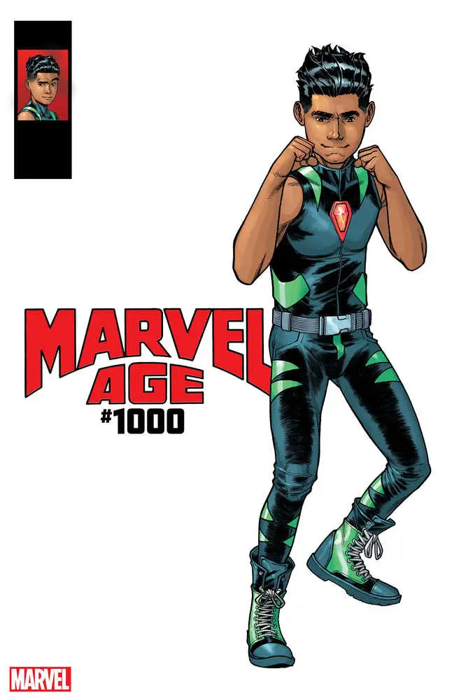 Comic book character in green and black outfit from Marvel Age #1000 trading cards